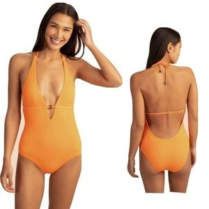 Trina Turk Cabana Solids V-Plunge swimsuit